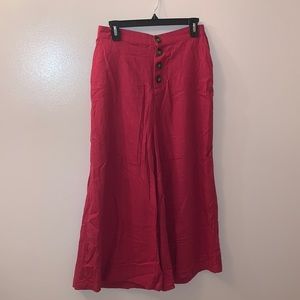Who What Wear raspberry linen cropped pants sz10